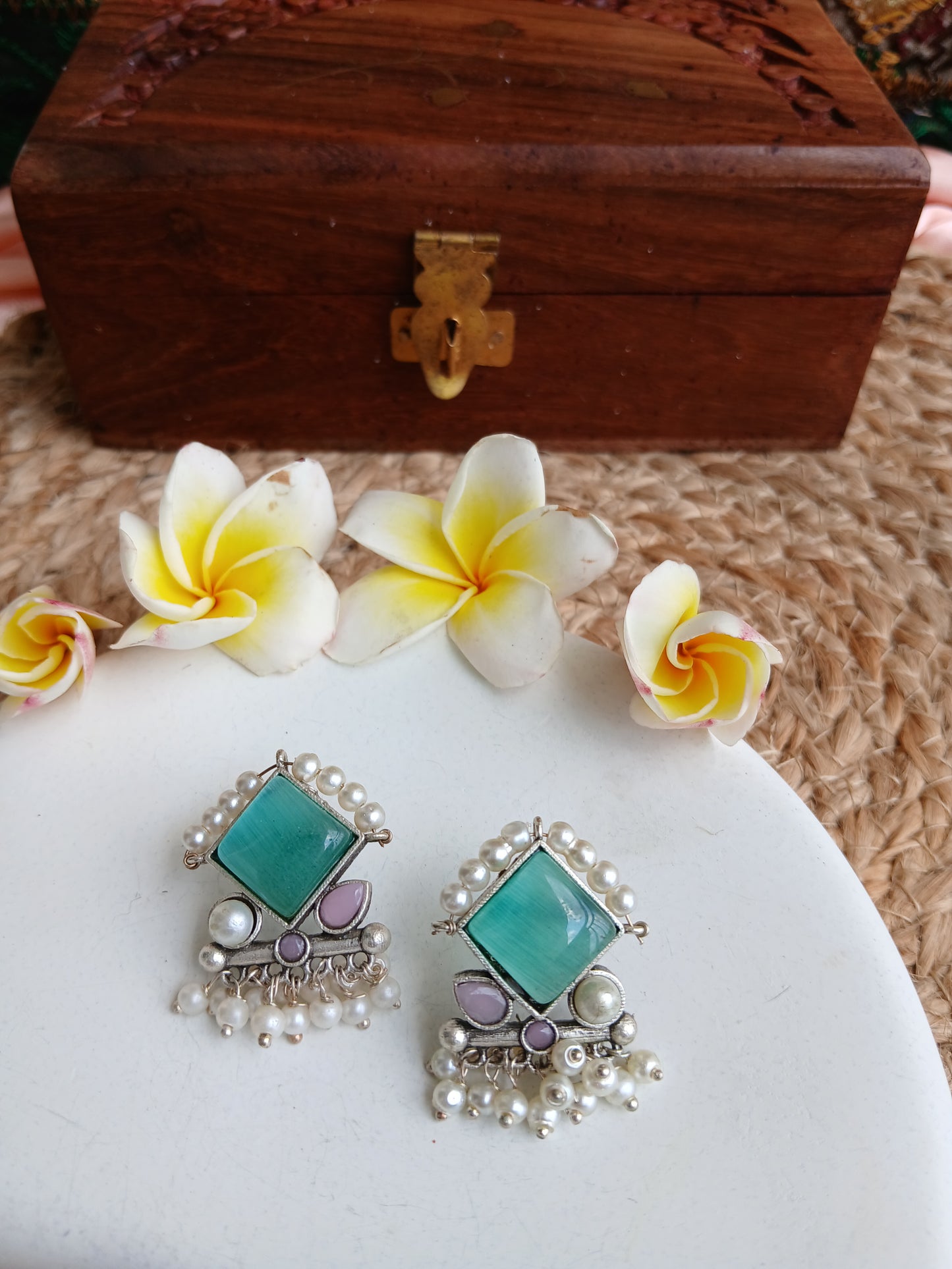 Isha Pink Turquoise Studds