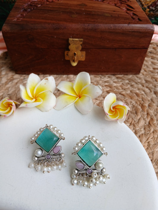 Isha Pink Turquoise Studds