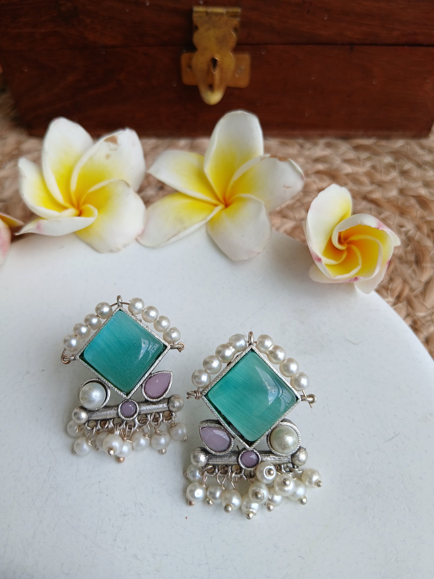 Isha Pink Turquoise Studds