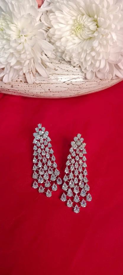 Adhira White Earrings Aadya's Fashion Blings