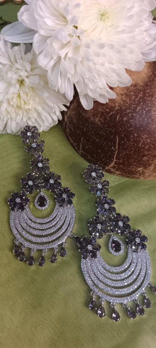 Annie Purple AD Earrings Aadya's Fashion Blings