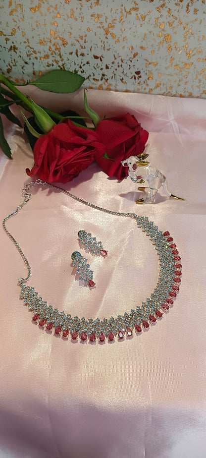 Selina Ruby AD Necklace Aadya's Fashion Blings
