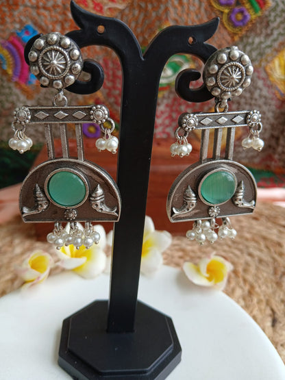 Ritika Turquoise Earrings Aadya's Fashion Blings