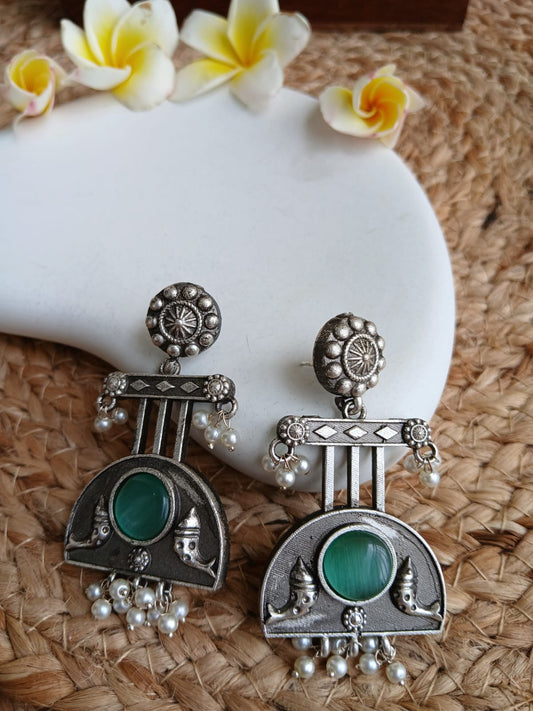 Ritika Turquoise Earrings Aadya's Fashion Blings