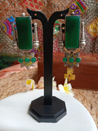 Meera Green Earrings Aadya's Fashion Blings