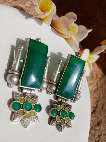 Meera Green Earrings Aadya's Fashion Blings