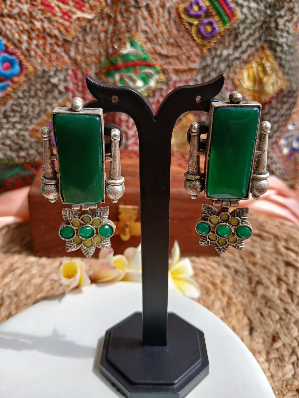 Meera Green Earrings