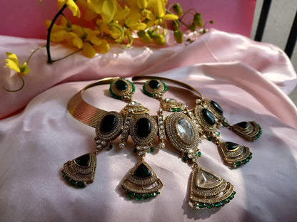 Emerald Swarna Hasli Royale Aadya's Fashion Blings