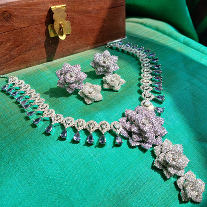 Rose Purple Necklace Aadya's Fashion Blings