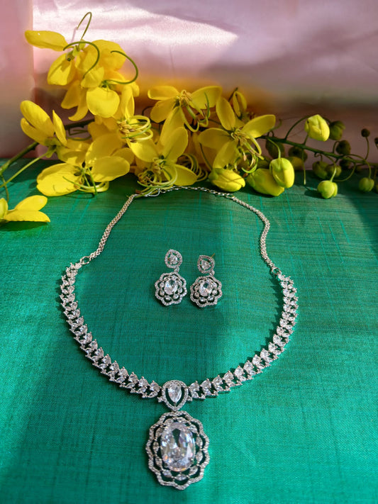 Eliza White AD Necklace Aadya's Fashion Blings