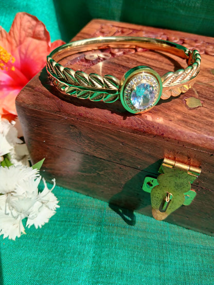 Leaf Crest Radiance Bangle Aadya's Fashion Blings