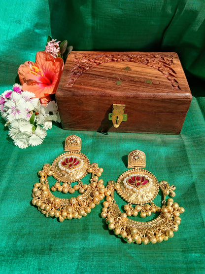 Chandani Gold Earrings Aadya's Fashion Blings