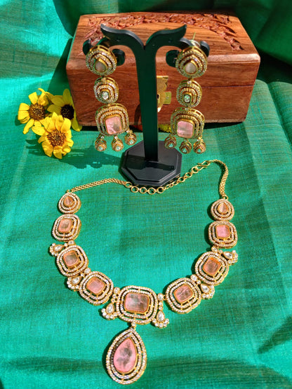Monalisa Pink Necklace Aadya's Fashion Blings