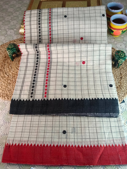 Shwetambara Handloom Saree Aadya's Fashion Blings