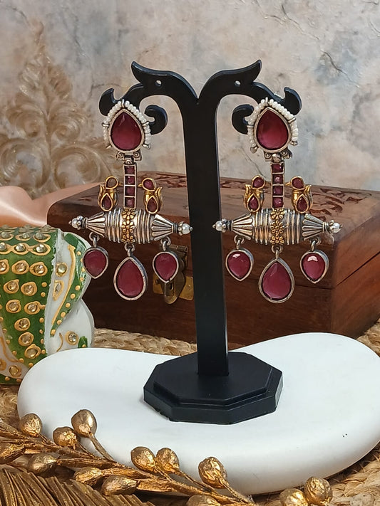 Rukmini Maroon Earrings