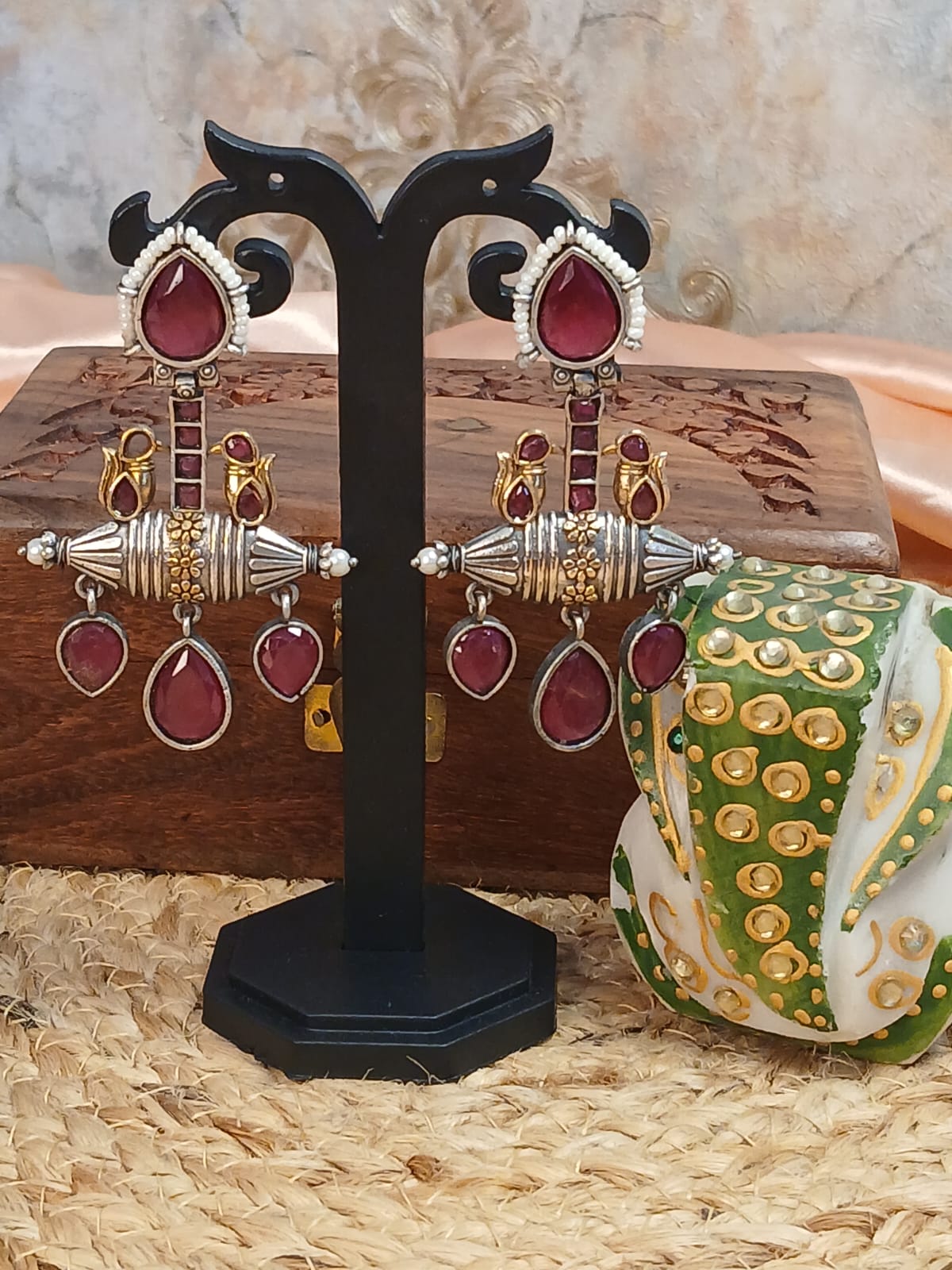 Rukmini Maroon Earrings