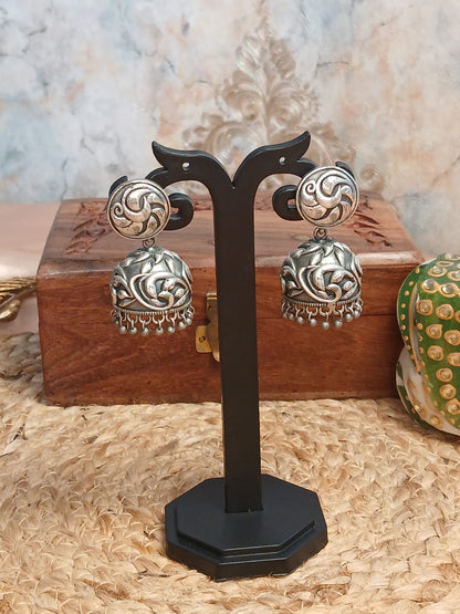 Sudha Silver Earrings Aadya's Fashion Blings