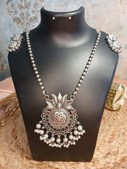 Rajni Silver Pendant Aadya's Fashion Blings