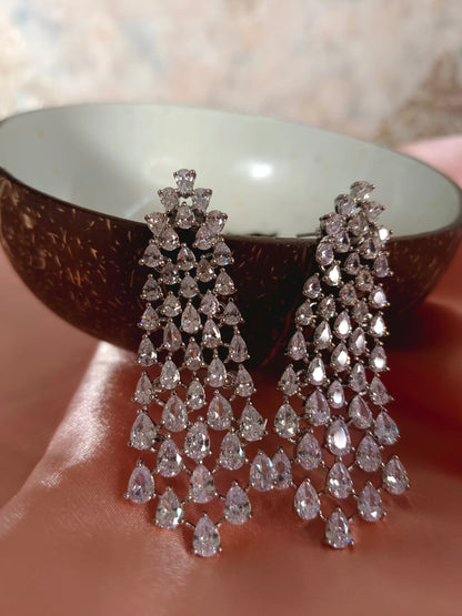 Adhira White Earrings Aadya's Fashion Blings