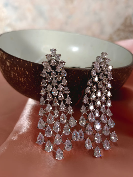 Adhira White Earrings