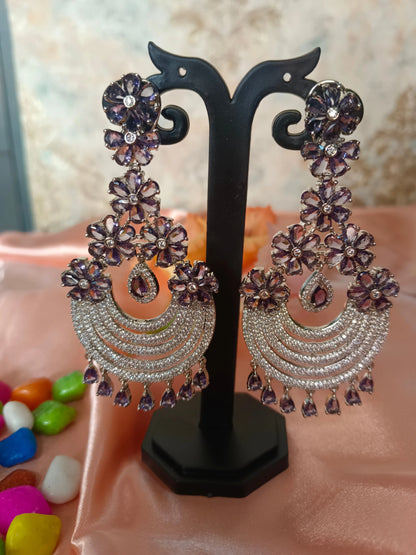 Annie Purple AD Earrings Aadya's Fashion Blings