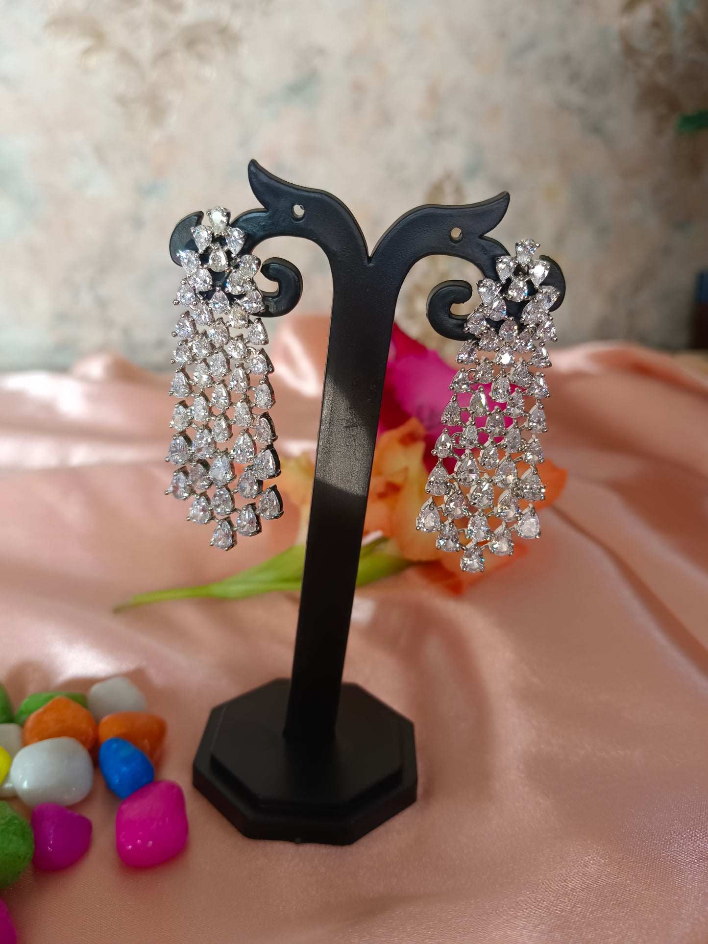 Adhira White Earrings