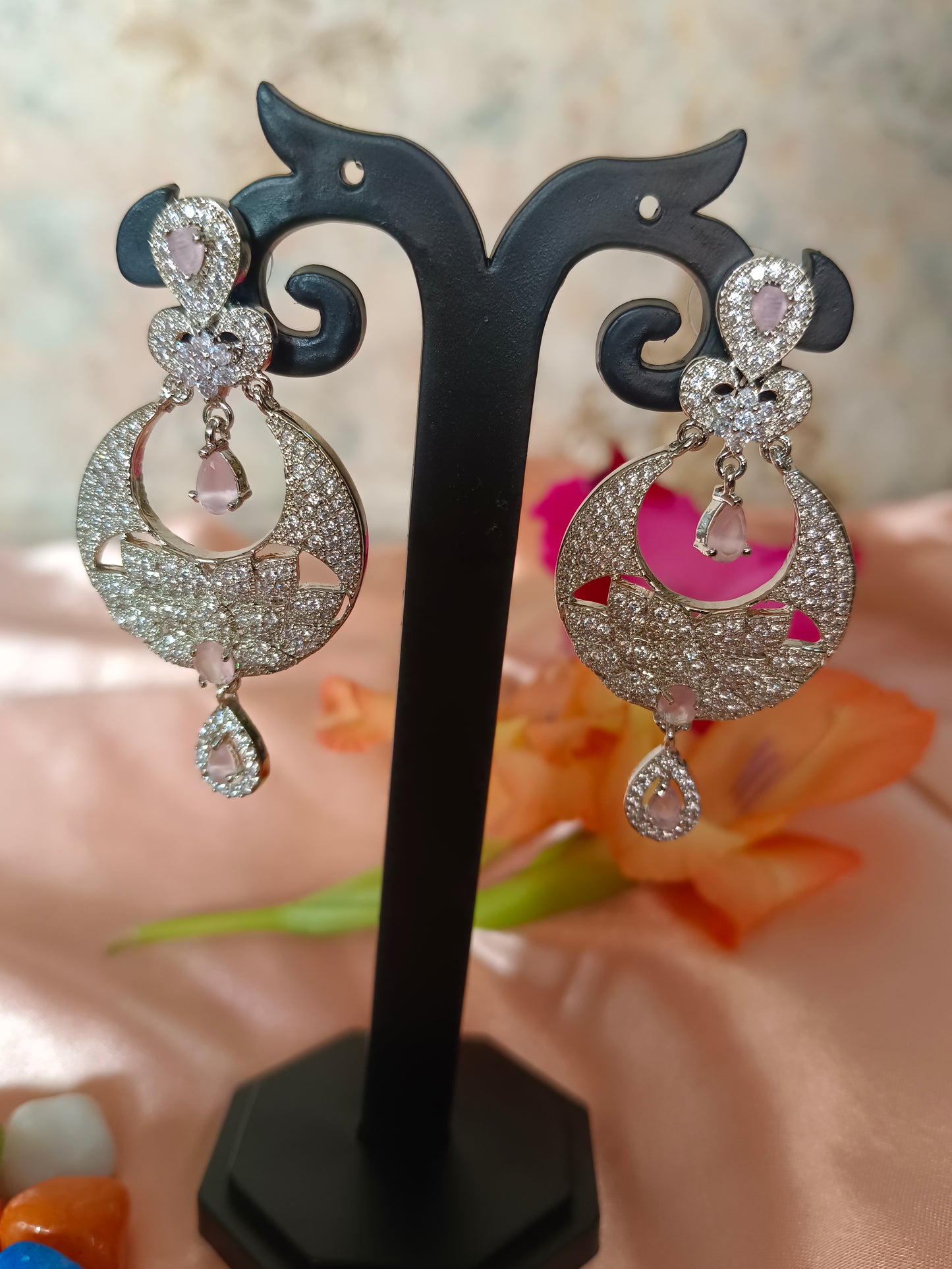 Akansha AD Chandbalis light Pink