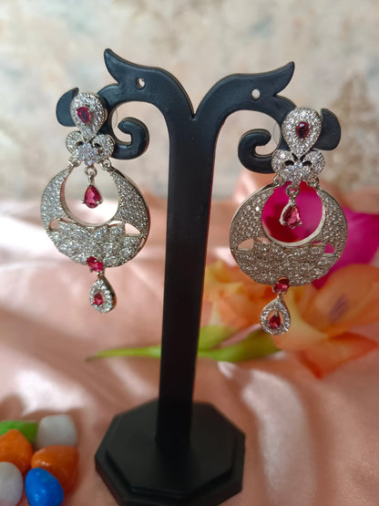 Akansha AD Chandbalis Dark Pink Aadya's Fashion Blings