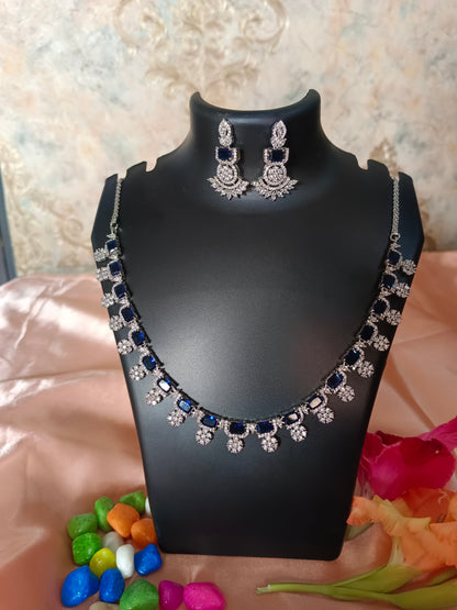 Anika Blue AD Necklace Aadya's Fashion Blings