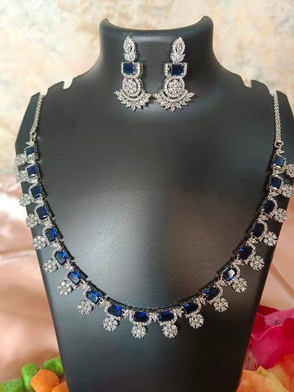 Anika Blue AD Necklace Aadya's Fashion Blings