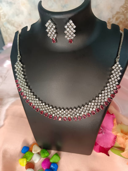 Selina Ruby AD Necklace Aadya's Fashion Blings
