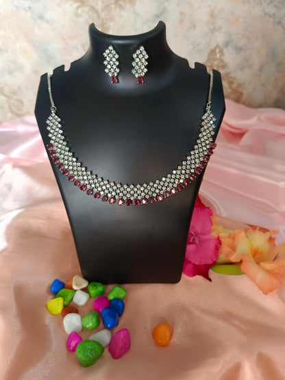 Selina Ruby AD Necklace Aadya's Fashion Blings