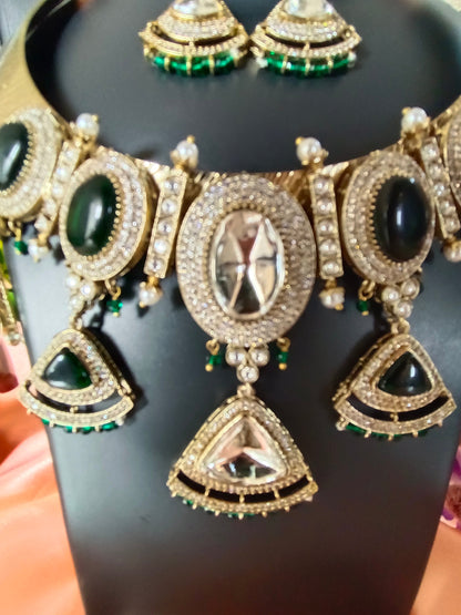 Emerald Swarna Hasli Royale Aadya's Fashion Blings
