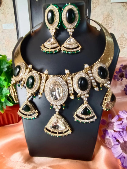 Emerald Swarna Hasli Royale Aadya's Fashion Blings