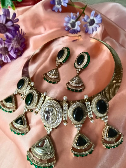 Emerald Swarna Hasli Royale Aadya's Fashion Blings