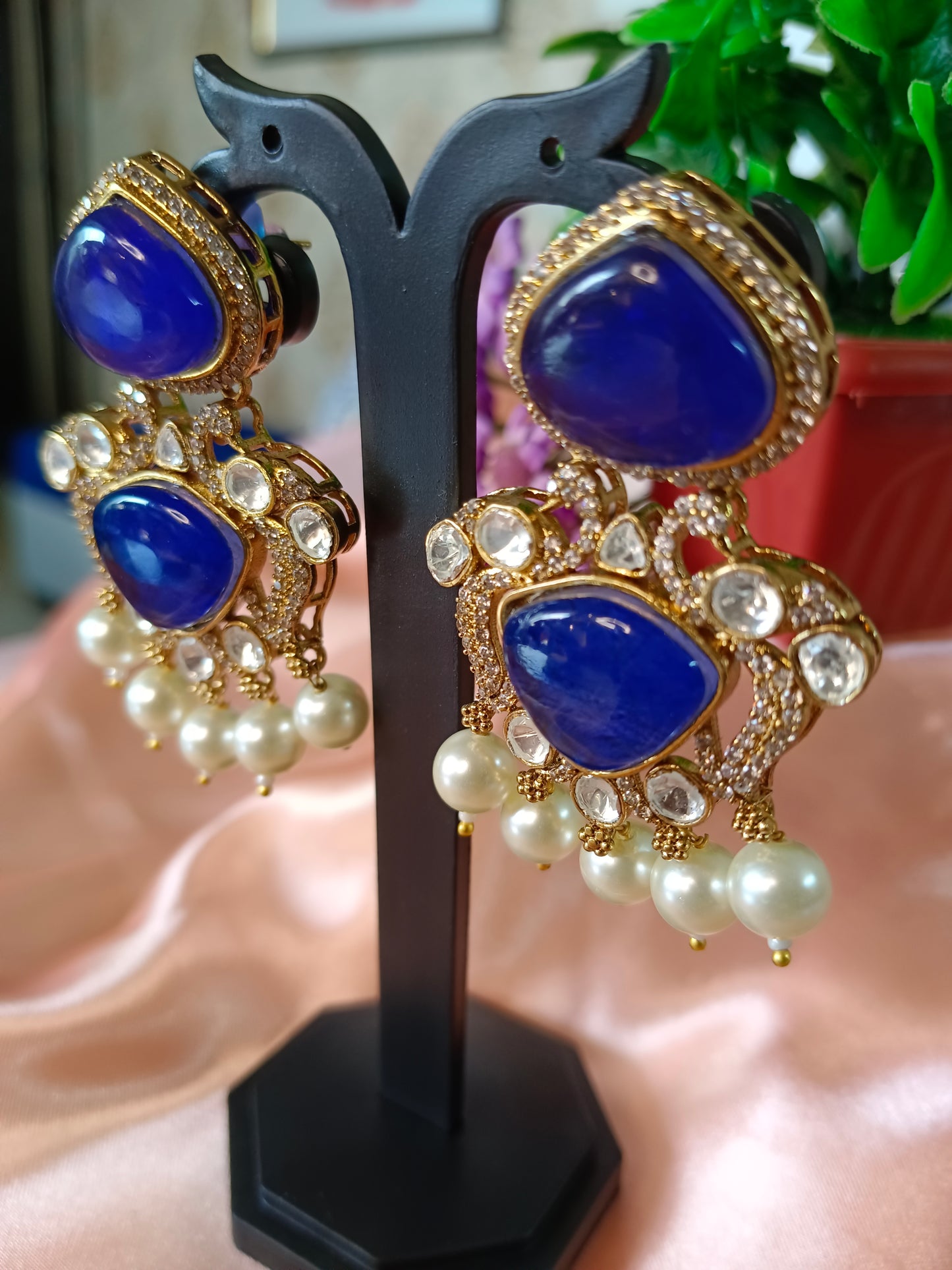 Blue Mirage Moissanite Earrings