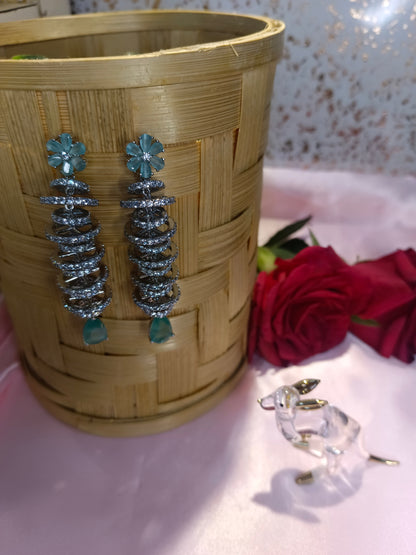 Alisa AD Danglers Turquoise Aadya's Fashion Blings