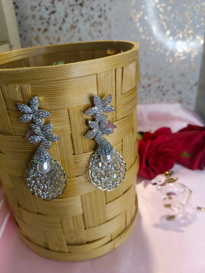 Piyu Pink White Earrings Aadya's Fashion Blings