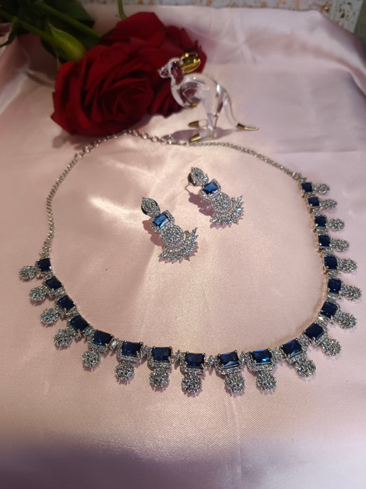 Anika Blue AD Necklace Aadya's Fashion Blings