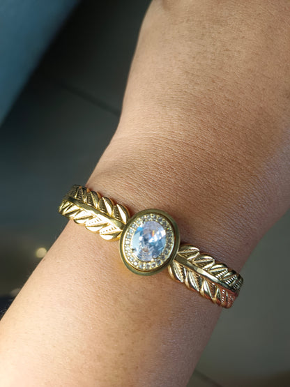 Leaf Crest Radiance Bangle Aadya's Fashion Blings