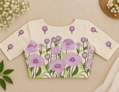 Kshiti Purple Embroidery Blouse Aadya's Fashion Blings