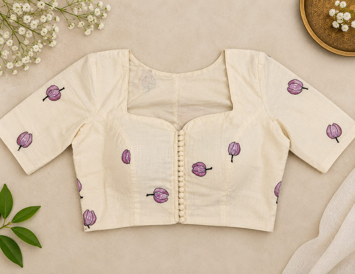 Kshiti Purple Embroidery Blouse Aadya's Fashion Blings