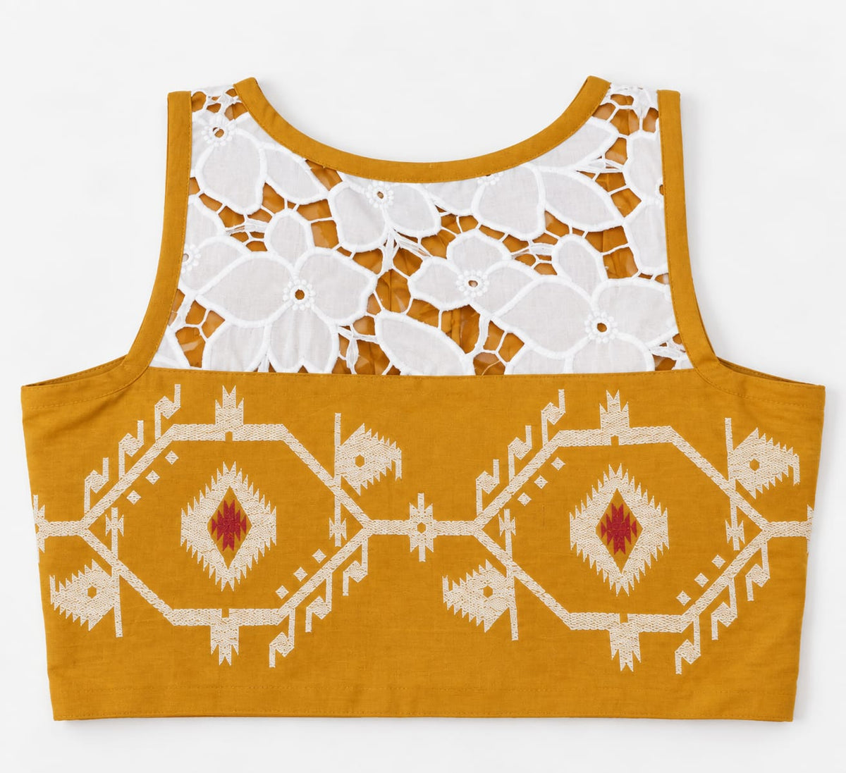 Lakshmi Yellow Jamdani Work Blouse Aadya's Fashion Blings