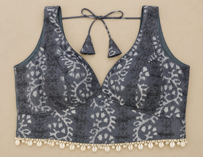 Nisha Gray Blouse- Shells Aadya's Fashion Blings