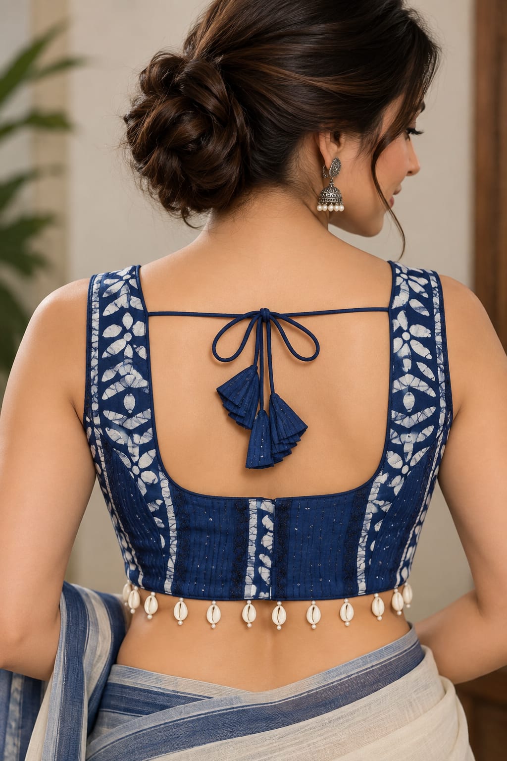 Nitu Navy Blue Shell & Dori Blouse Aadya's Fashion Blings