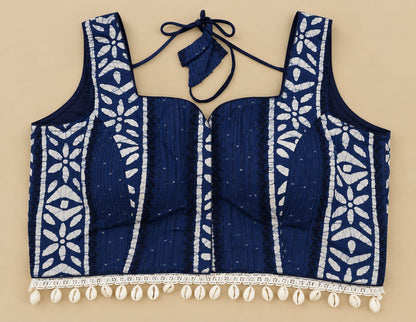 Nitu Navy Blue Shell & Dori Blouse Aadya's Fashion Blings