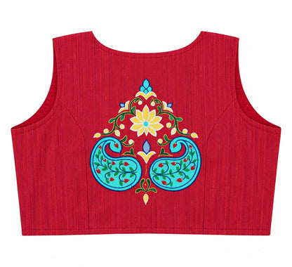 Rakhi Red Handpainted Blouse Aadya's Fashion Blings