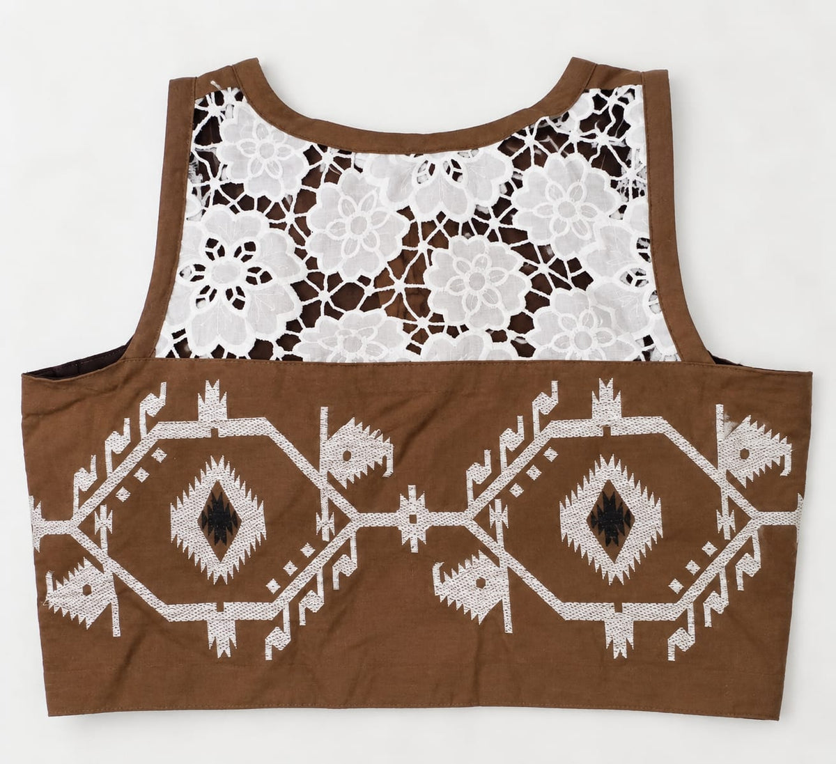Rashmi Brown Jamdani Work Blouse Aadya's Fashion Blings