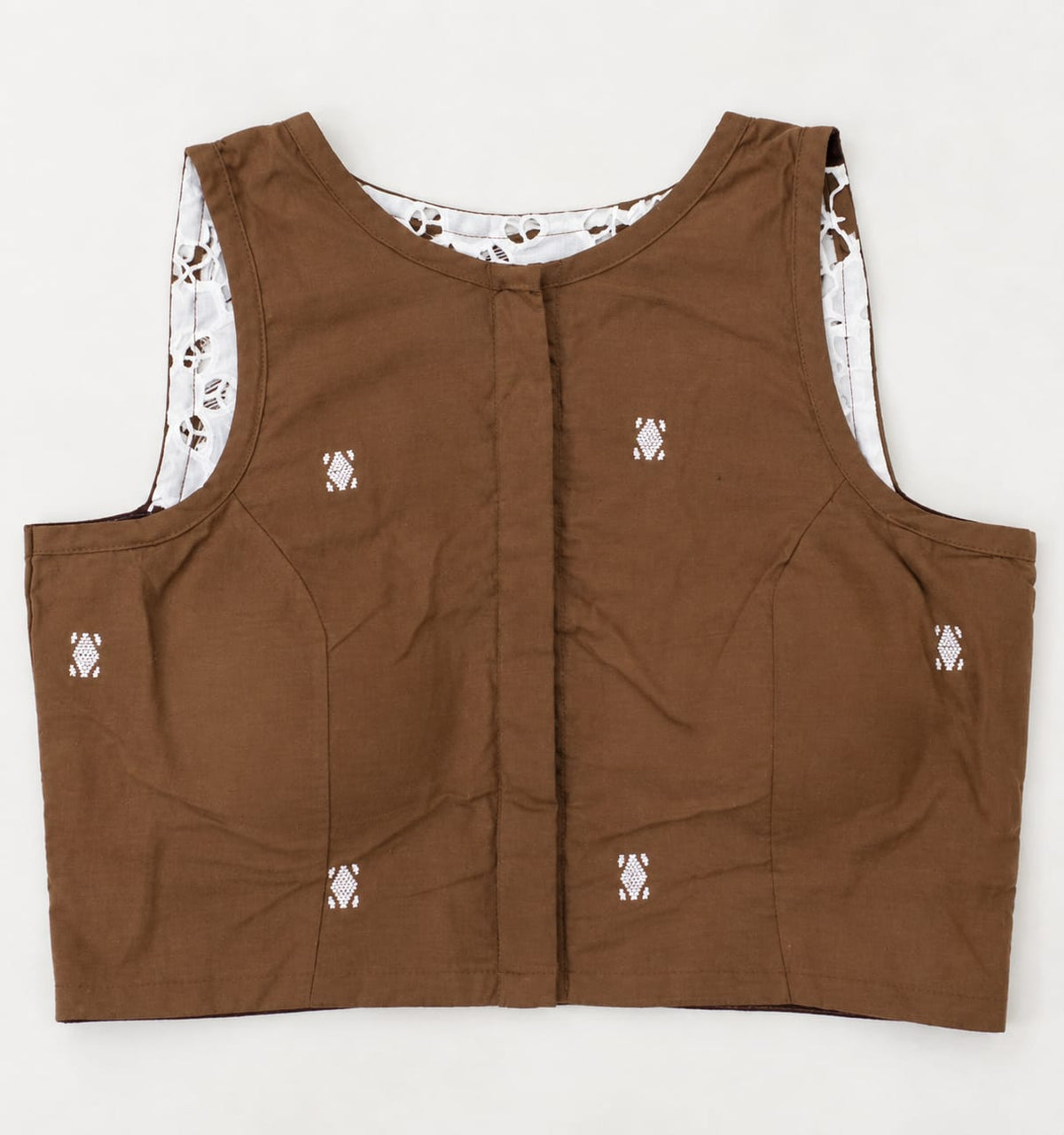 Rashmi Brown Jamdani Work Blouse Aadya's Fashion Blings