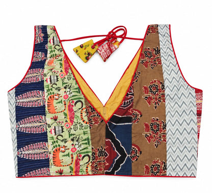 Sarika Multicolour Patchwork Blouse Aadya's Fashion Blings
